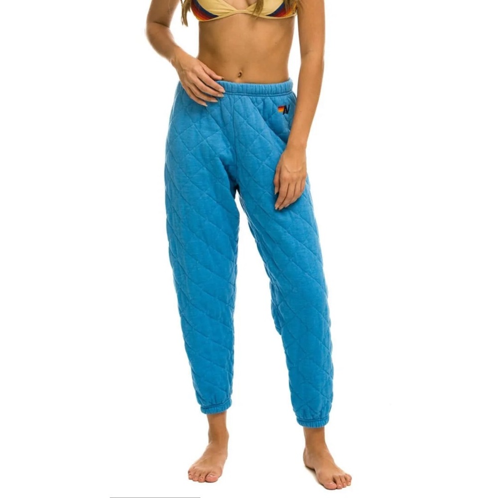 Aviator Nation Quilted Blue Jogger Pants - Picture 2 of 8